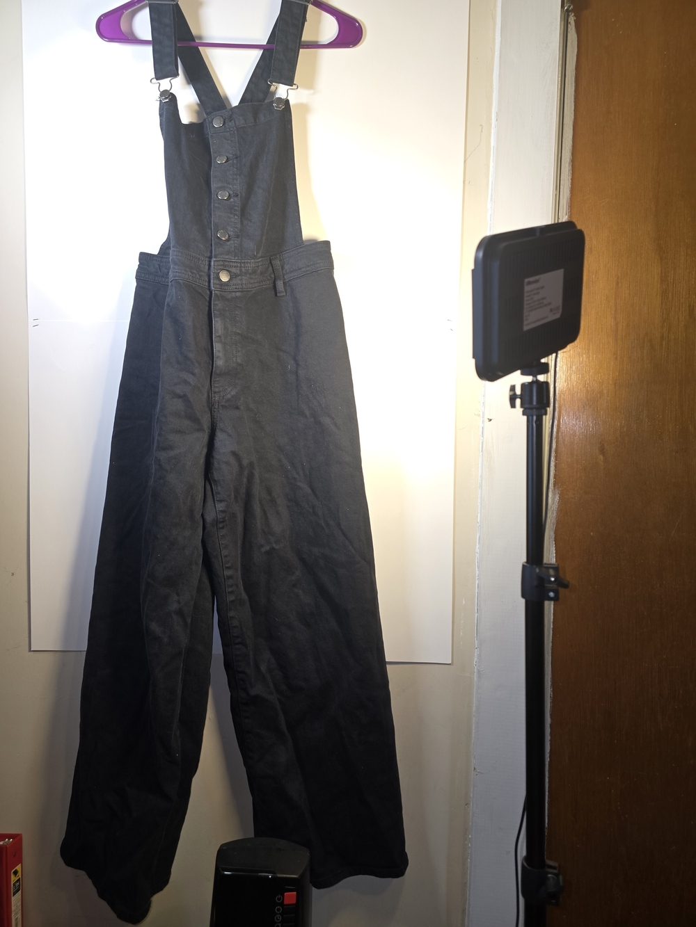 Universal Thread Overalls Black Wide Leg - Picture 2 of 5